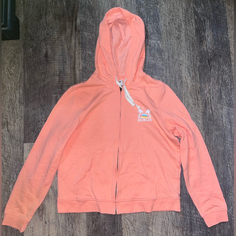 Coral Hurley Zip-up hoodie sweatshirt